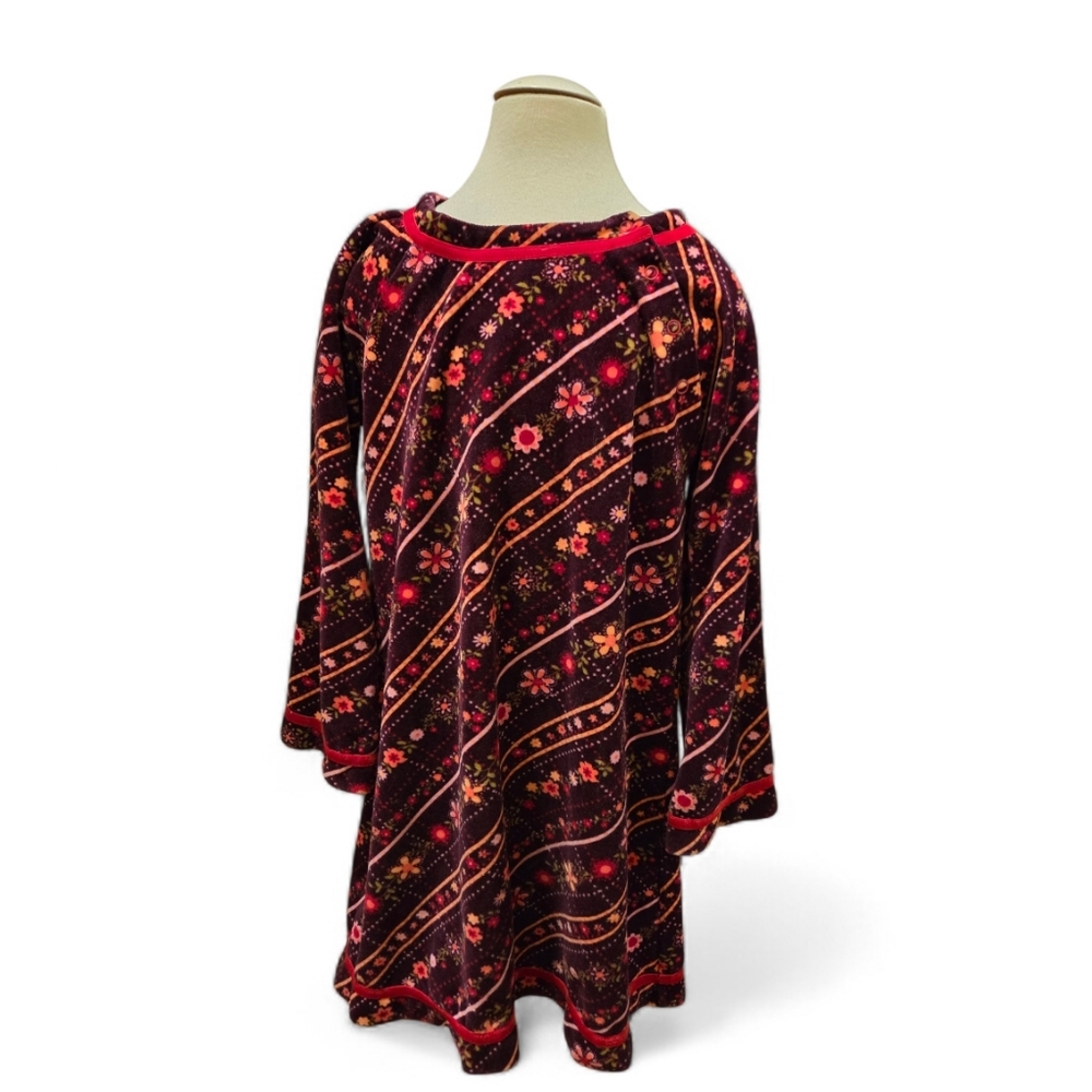 Hanna Andersson Dress Velour Floral Purple, Pink, Red Size 110 (US 5)